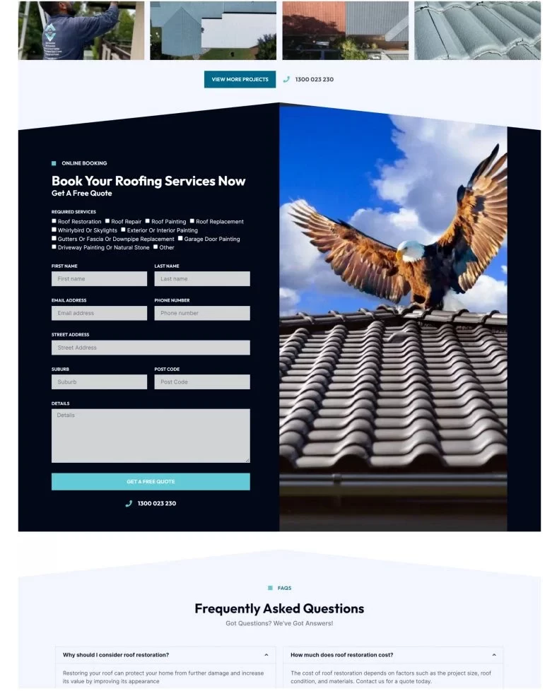image of Mr roof contact us page