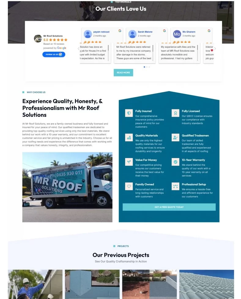 image of mr roof service page